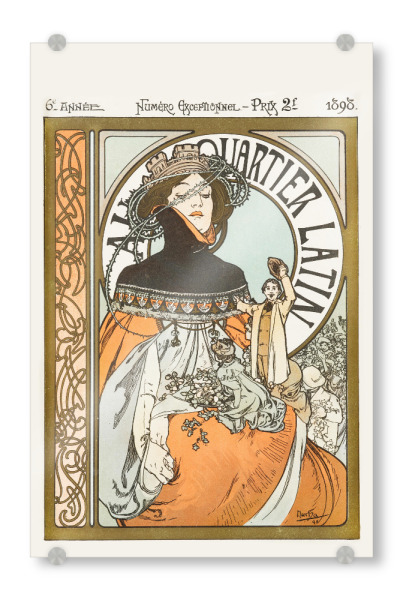 Acrylglasbild "Alfons Mucha - Quartier Latin" artboxONE - Floral,Menschen,Fashion