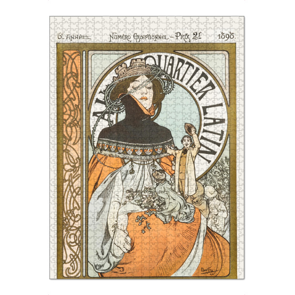 Puzzle Ravensburger "Alfons Mucha - Quartier Latin" artboxONE - Floral,Menschen,Fashion