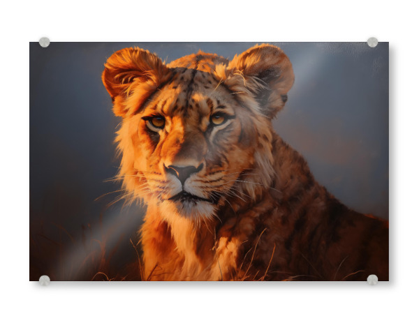 Acrylglasbild "Porträt eines weiblichen Löwen" artboxONE - Natur,Tiere