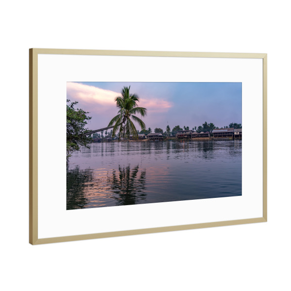 Poster mit Rahmen Gold "4000 Inseln Laos" artboxONE - Natur,Reise / Strand und Meer,Reise / Asien