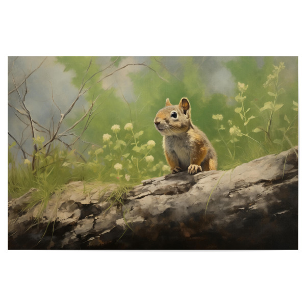 Poster "Cute squirrel on a trunk" artboxONE - Natur,Tiere