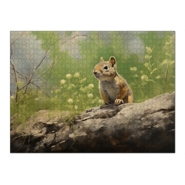 Puzzle Ravensburger "Cute squirrel on a trunk" artboxONE - Natur,Tiere