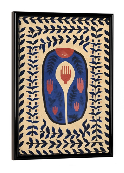 Poster mit schwarzem Rahmen "Kahlo Mosaik Schwarz" artboxONE - Abstrakt