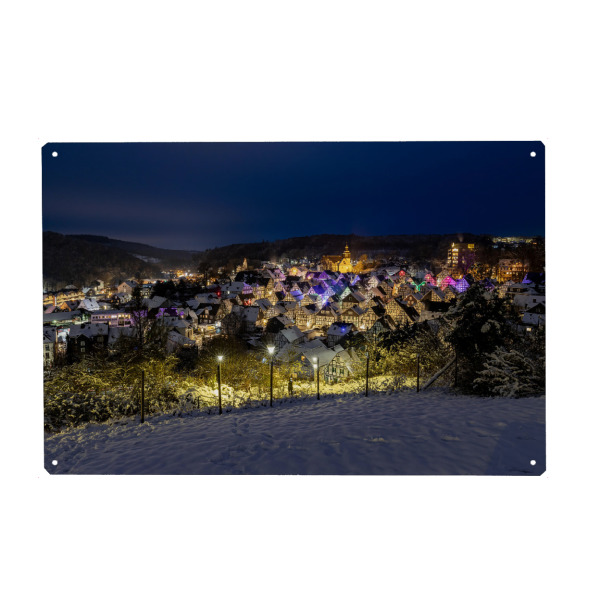 Holzbild "Freudenberger Nacht" artboxONE - Architektur