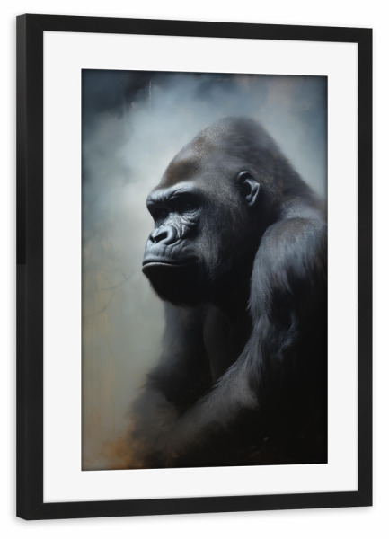 Poster mit Rahmen schwarz "Östlicher Gorilla" artboxONE - Natur,Tiere