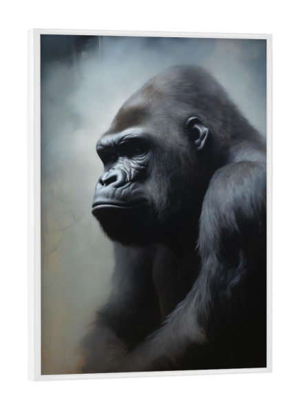 Poster mit weißem Rahmen "Östlicher Gorilla" artboxONE - Natur,Tiere