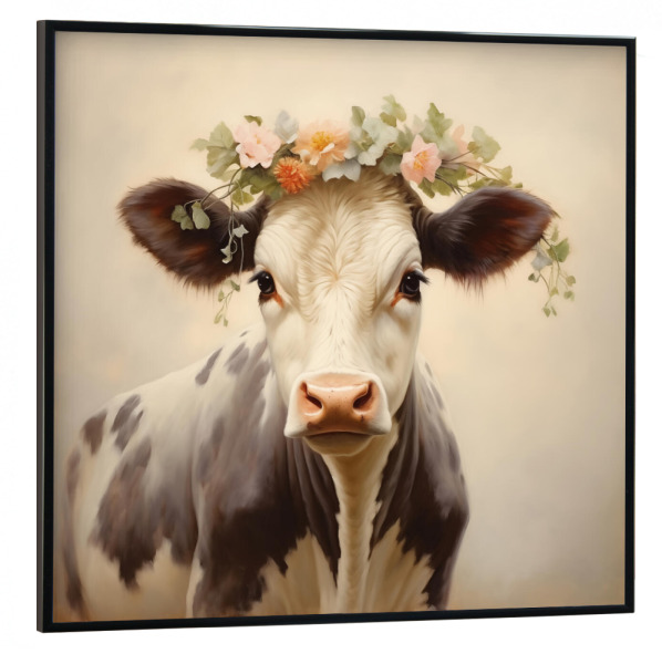 Poster mit schwarzem Rahmen 30x30 cm "Kuh Portrait" artboxONE - Natur,Floral,Tiere