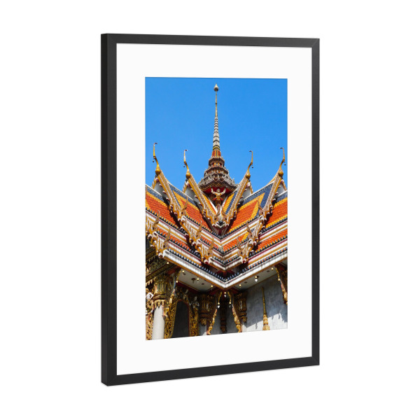 Poster mit Rahmen Schwarz (Metallic) "Tempel in Thailand" artboxONE - Reise,Architektur,Reise / Asien,Reise / Länder