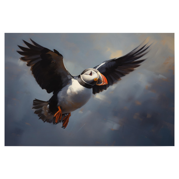 Poster 30x20 cm "Fliegender Papageientaucher" artboxONE - Natur,Tiere