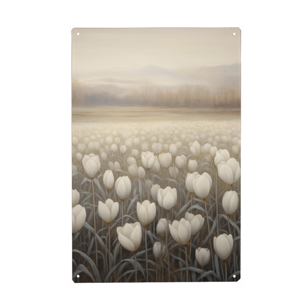 Metall Poster "Tulpenfeld" artboxONE - Natur,Floral,Liebe
