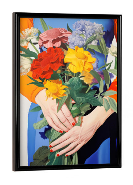 Poster mit schwarzem Rahmen "Blumengruß" artboxONE - Natur,Floral,Menschen