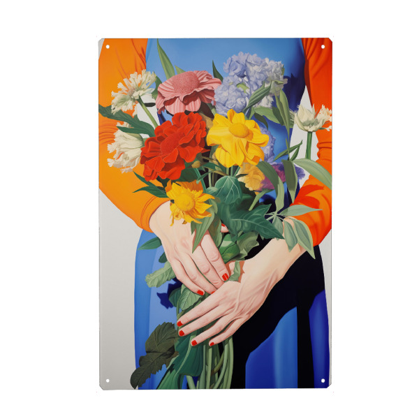 Holzbild "Blumengruß" artboxONE - Natur,Floral,Menschen