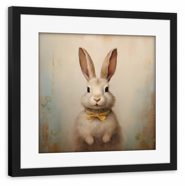 Poster mit Rahmen schwarz "Süßes Kaninchen" artboxONE - Natur,Tiere,Abstrakt