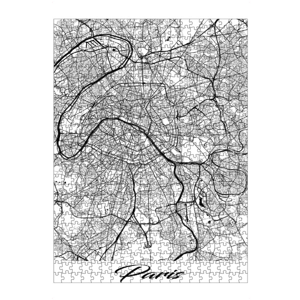 Puzzle Ravensburger "Paris City Map" artboxONE - Schwarzweiß,Städte / Paris,Kartografie