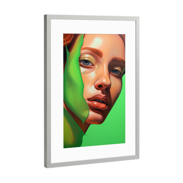 Poster mit Rahmen Silber "Look at me" artboxONE - Abstrakt,Menschen