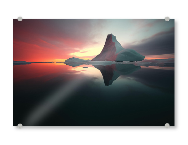 Acrylglasbild "Eisberge nach Sonnenuntergang" artboxONE - Natur,Reise / Strand und Meer