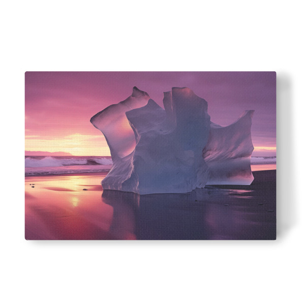 Leinwandbild "Single ice block at sunset" artboxONE - Natur,Reise / Strand und Meer
