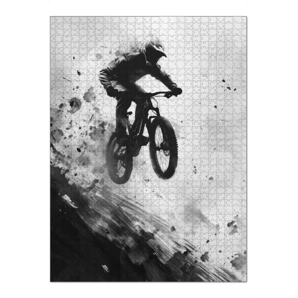 Puzzle Ravensburger "Silhouette eines Bikers" artboxONE - Abstrakt,Sport