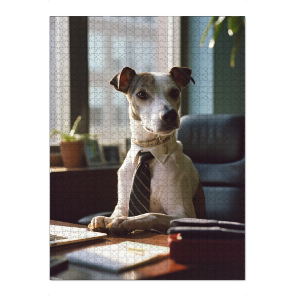 Puzzle Ravensburger "Foto eines Geschäftshundes" artboxONE - Tiere,Lustig