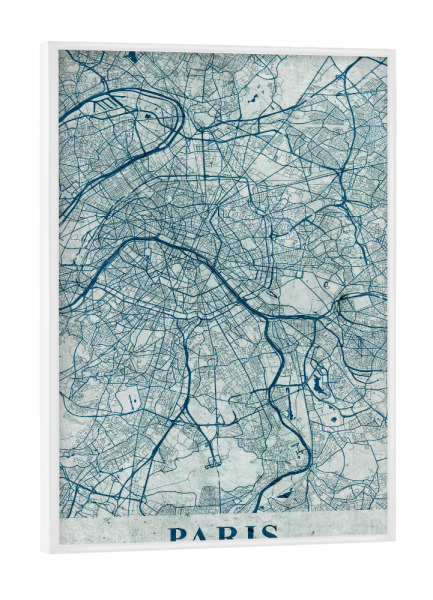 Poster mit weißem Rahmen "Paris als Vintage City Map" artboxONE - Städte / Paris,Kartografie