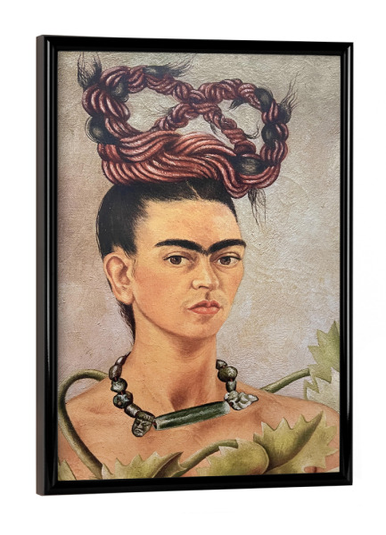 Poster mit schwarzem Rahmen "Frida's Zöpfe" artboxONE - Floral,Abstrakt,Menschen