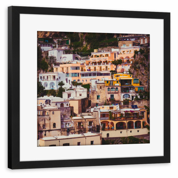 Poster mit Rahmen schwarz "Positano on top" artboxONE - Städte,Reise,Architektur,Reise / Strand und Meer,Reise / Länder