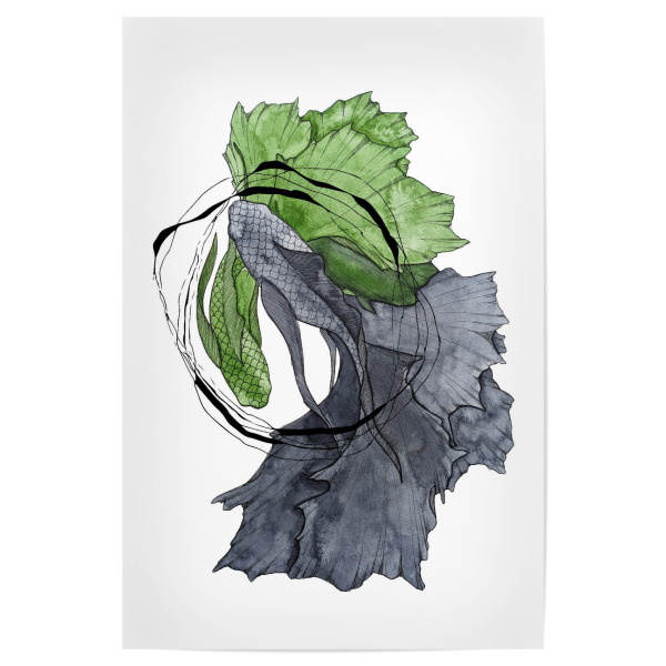 Poster 30x20 cm "Betta together" artboxONE - Natur,Tiere,Abstrakt,Unterwasser