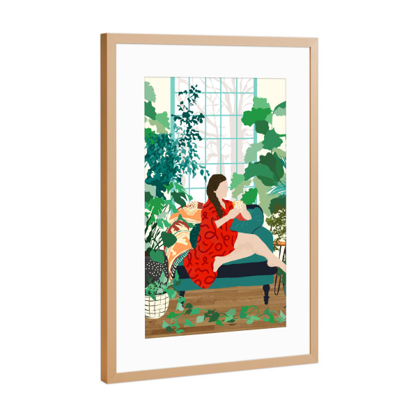 Poster mit Rahmen Kupfer "Introspection, Urban Jungle" artboxONE - Floral,Menschen