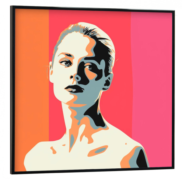 Poster mit schwarzem Rahmen 30x30 cm "ROSA BALLERINA" artboxONE - Abstrakt,Menschen,Streetart