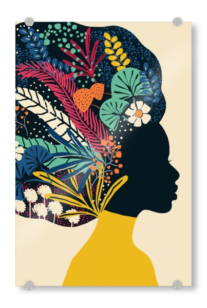 Acrylglasbild "Afro-Frau" artboxONE - Floral