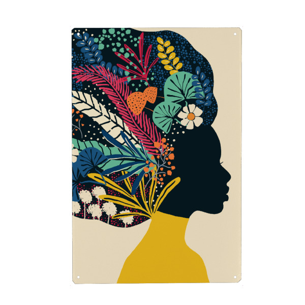 Holzbild "Afro-Frau" artboxONE - Floral