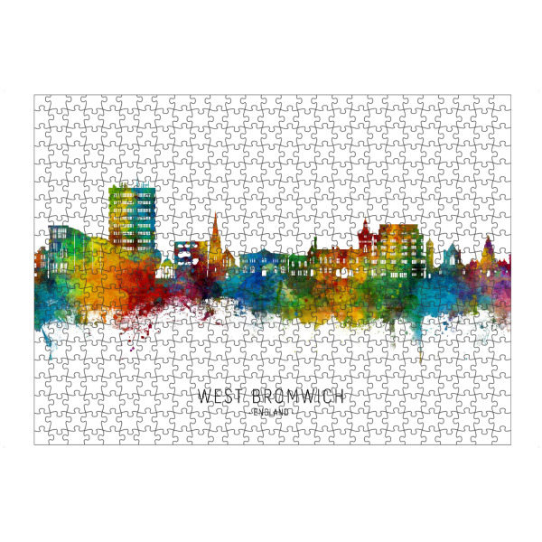 artboxONE Puzzle "West Bromwich England Skyline txt" artboxONE - Städte
