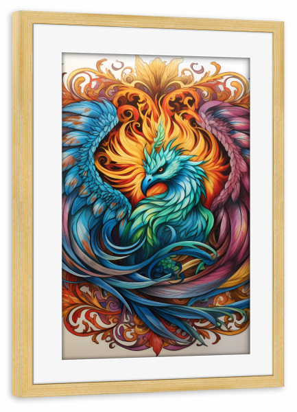 Poster mit Rahmen kiefer "Mandala - Mystisch - Asherah" artboxONE - Tiere,Abstrakt,Fiktion