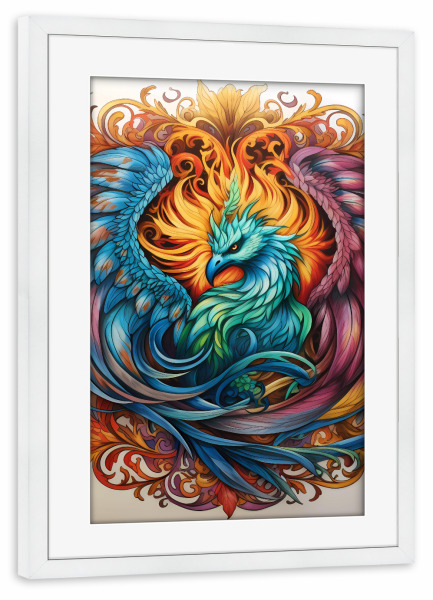 Poster mit Rahmen weiß "Mandala - Mystisch - Asherah" artboxONE - Tiere,Abstrakt,Fiktion