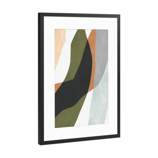 Poster mit Rahmen Schwarz (Metallic) "Ausdrucksstarker Boho F" artboxONE - Abstrakt,Geometrie