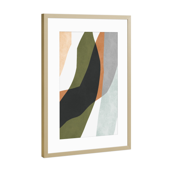 Poster mit Rahmen Gold "Ausdrucksstarker Boho F" artboxONE - Abstrakt,Geometrie