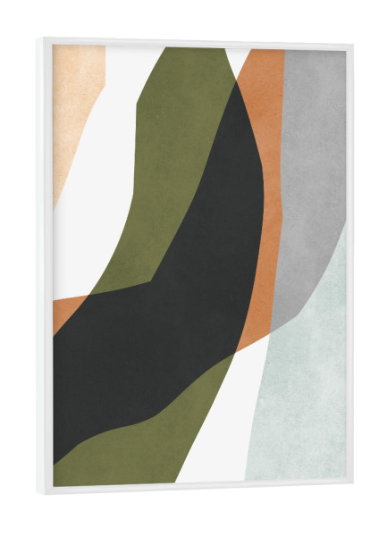 Poster mit weißem Rahmen "Ausdrucksstarker Boho F" artboxONE - Abstrakt,Geometrie