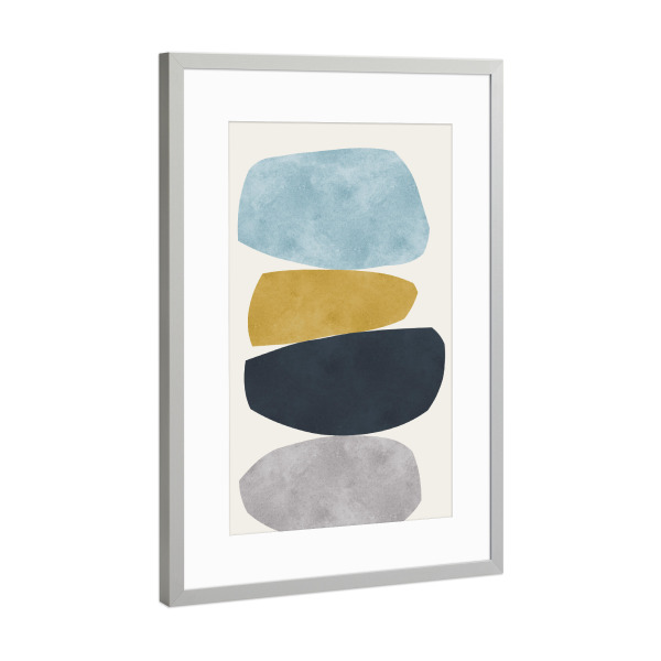 Poster mit Rahmen Silber "Expressionistische Formen A" artboxONE - Abstrakt,Geometrie