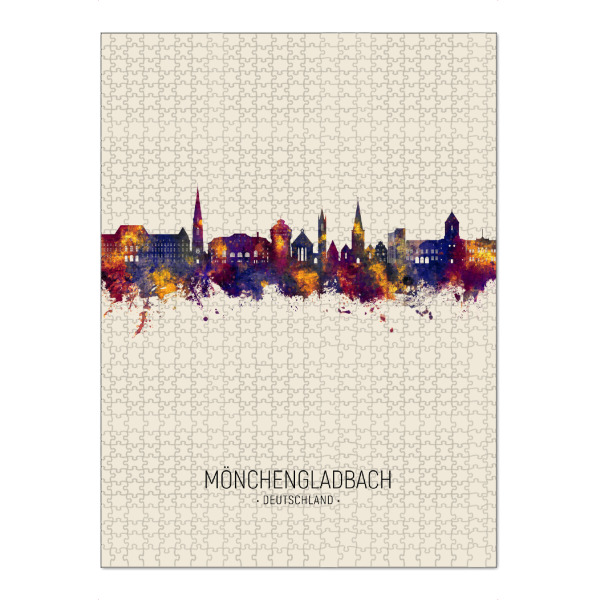 Puzzle Ravensburger "Mönchengladbach Skyline Beige" artboxONE - Städte