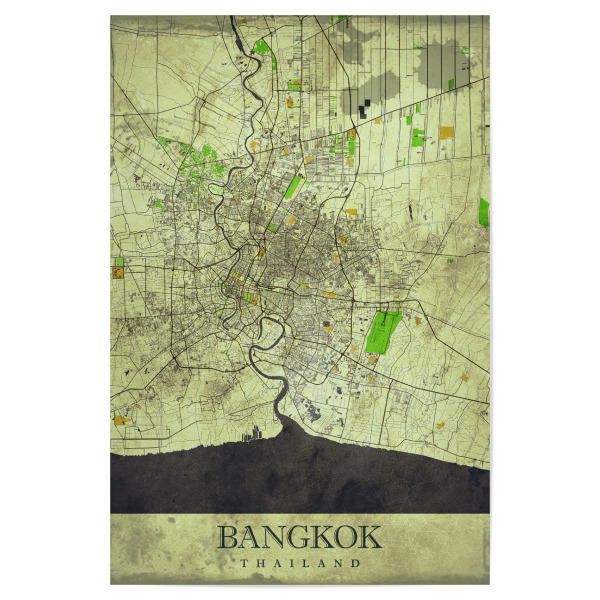 Poster 30x20 cm "Bangkok Vintage City Map" artboxONE - Städte / Weitere,Kartografie