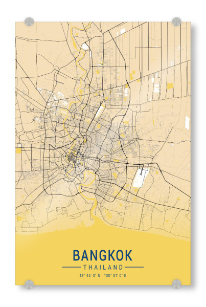 Acrylglasbild "Bangkok Stadt City" artboxONE - Städte / Weitere,Kartografie