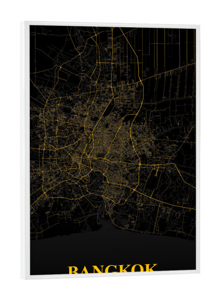 Poster mit weißem Rahmen "CityMap von Bangkok" artboxONE - Städte / Weitere,Kartografie