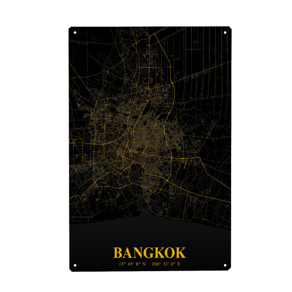 Metall Poster "CityMap von Bangkok" artboxONE - Städte / Weitere,Kartografie