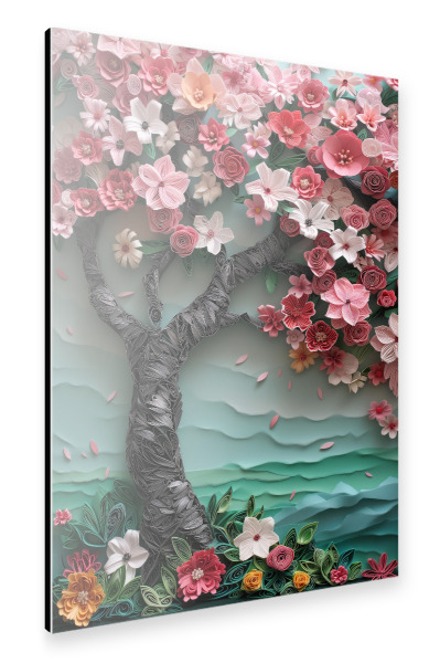 Alu-Dibond "Quilling-Blumenbaum aus Papier" 30x20 cm artboxONE