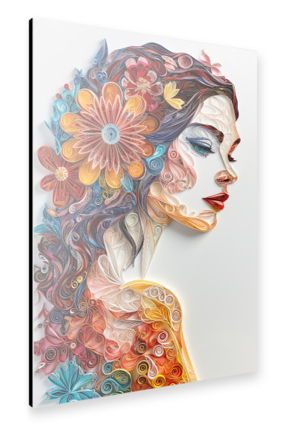 Alu-Dibond "Papierquilling-Frau" 30x20 cm artboxONE