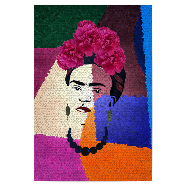 Poster "Frida auf Mosaik" artboxONE - Typografie,Floral,Comic,Abstrakt,Menschen