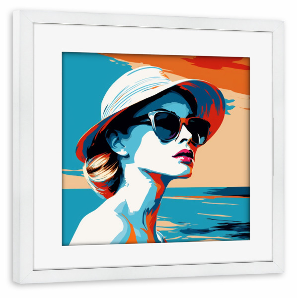 Poster mit Rahmen weiß "BLAUER OZEAN-TRÄUME" artboxONE - Reise,Reise / Strand und Meer,Fashion