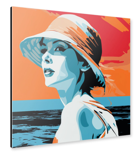 Alu-Dibond "FRAU MIT MEERBLICK" 30x30 cm artboxONE