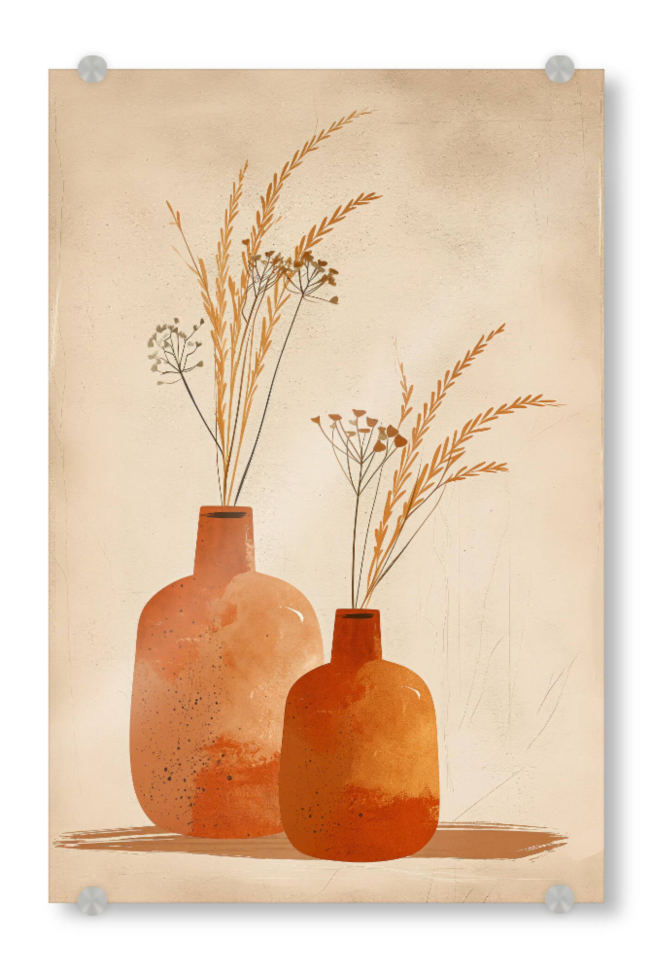 Acrylglasbild "Zwei zarte orangefarbene Vasen" artboxONE - Floral