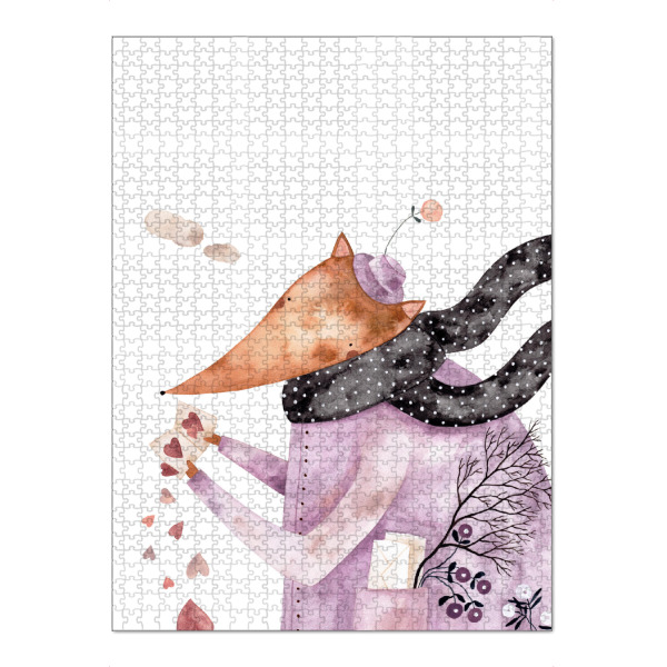 Puzzle Ravensburger "Voglhuber - Valentinstagsfuchs" artboxONE - Für Kinder,Tiere,Liebe